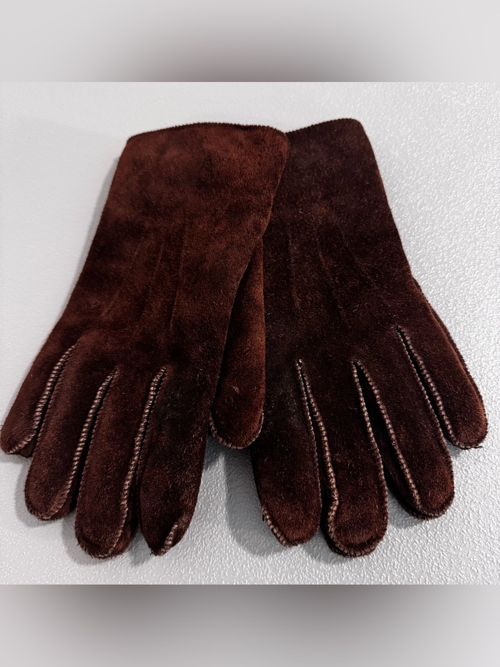 Men's Suede Sherpa Lined Gloves - Brown - LG